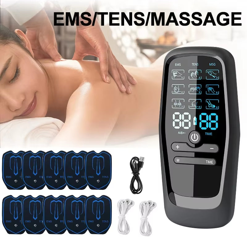 EMS Eletric Professional Muscle Stimulation USB Physiotherapy Tens Unit Machines Pulse Impulse Mini Full Body Massager 6 Modes