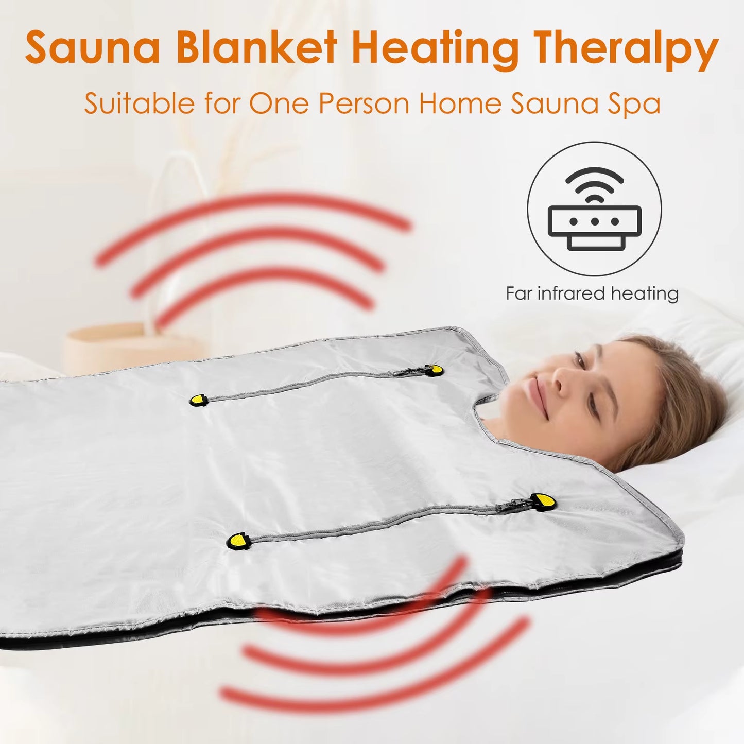 Professional Infrare Sauna Blanket Slimming Zipper Design Heating Sauna Blanket for Weight Loss Detox Home 180 X 80 Cm