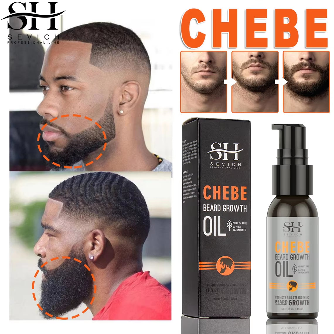 Natural Chebe Men Beard Growth Oil Fast Effective Beard Growth Essential Hair Loss Treatment Product  Beard Care Serum