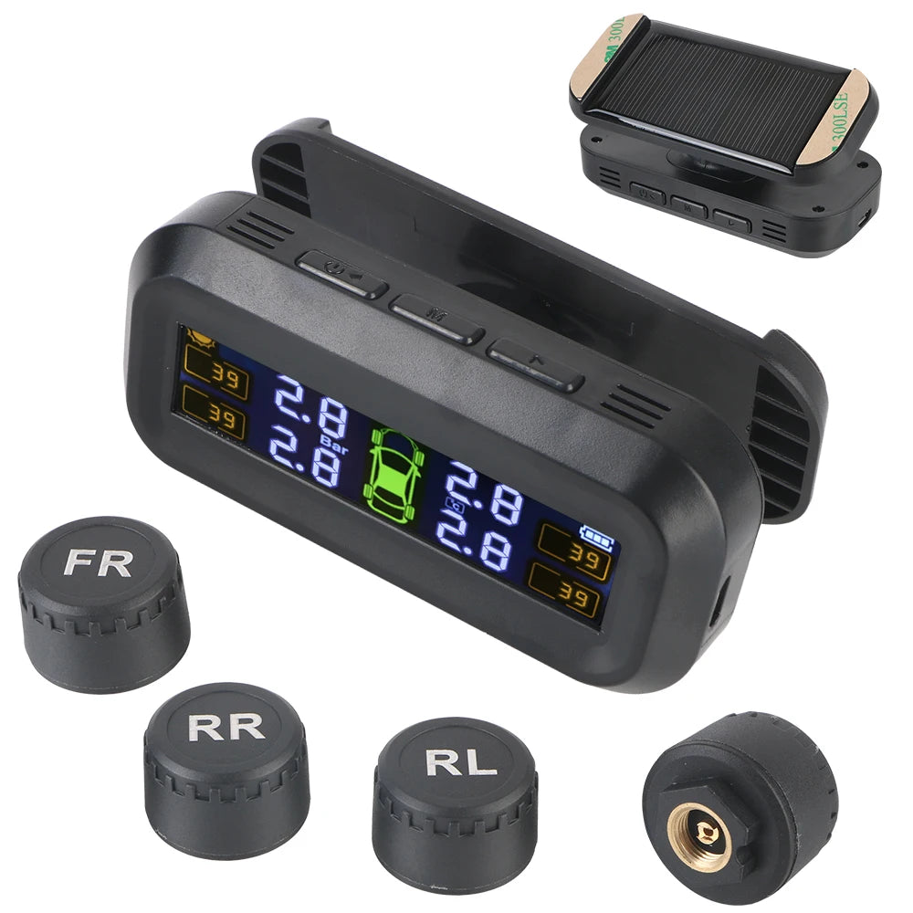 Tire Pressure Monitoring System Car Tyre Pressure Monitor Tyre Pressure Alarm with 4 External Sensors