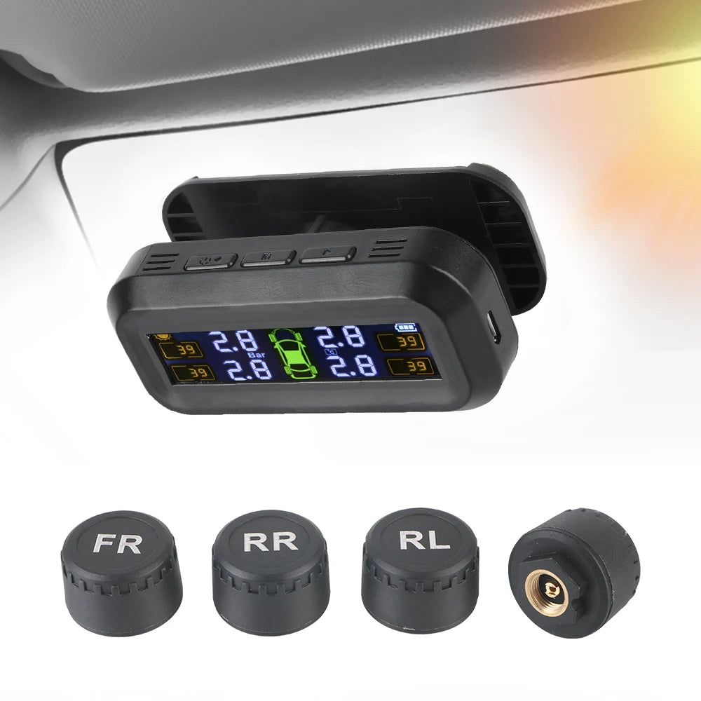 Tire Pressure Monitoring System Car Tyre Pressure Monitor Tyre Pressure Alarm with 4 External Sensors