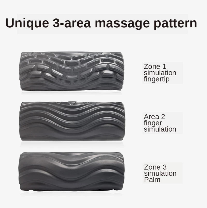 Rechargeable Electric Foam Roller with Vibration Massage - 4 Speed Deep Tissue Muscle Relief for Home Gym & Yoga