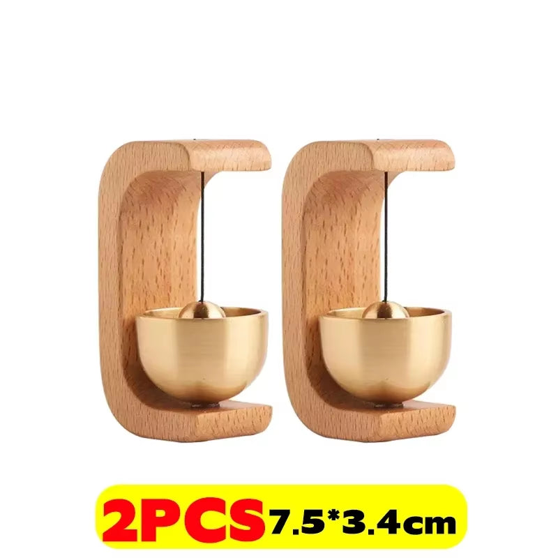 Wireless Doorbell Solid Wooden Doorbell Magnetic Brass Wind Chimes Wireless Jingle Bell Entrance Door Bell Pendant Home Decor